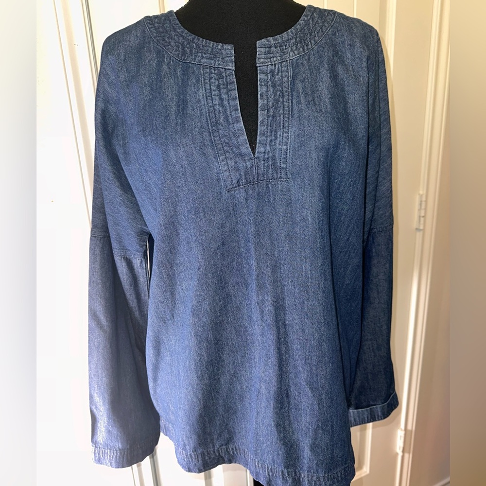 Universal thread l/s jean blouse